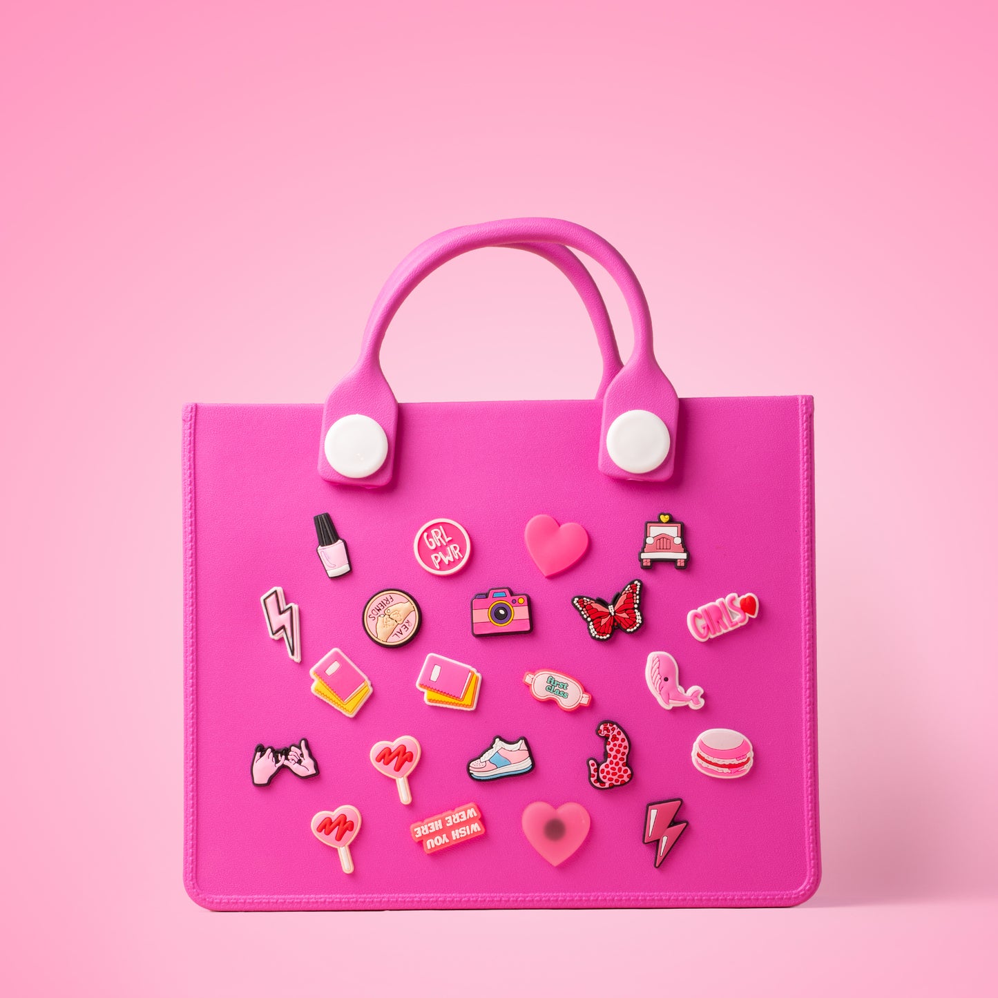Bolso colorido con pines intercambiables