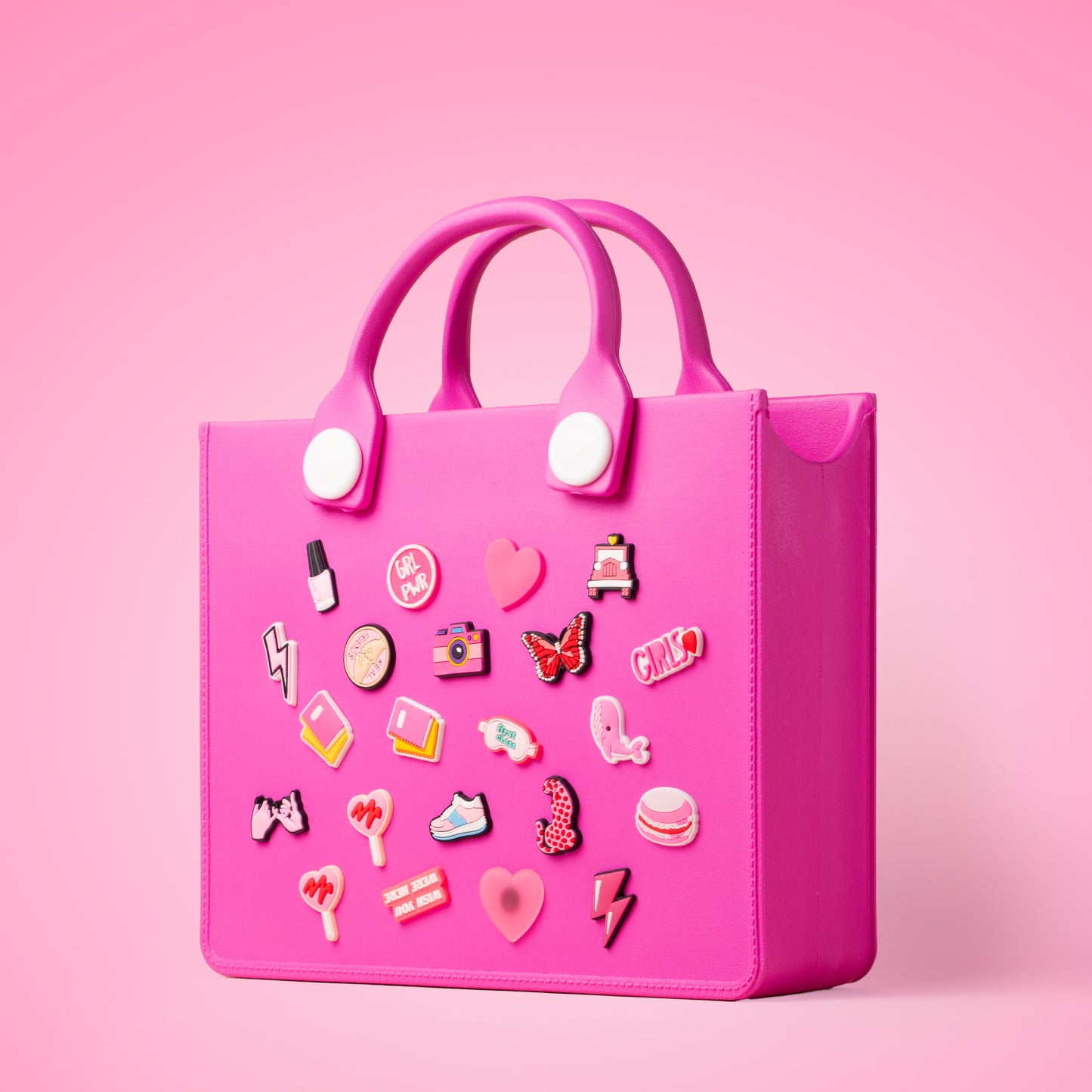 Bolso colorido con pines intercambiables